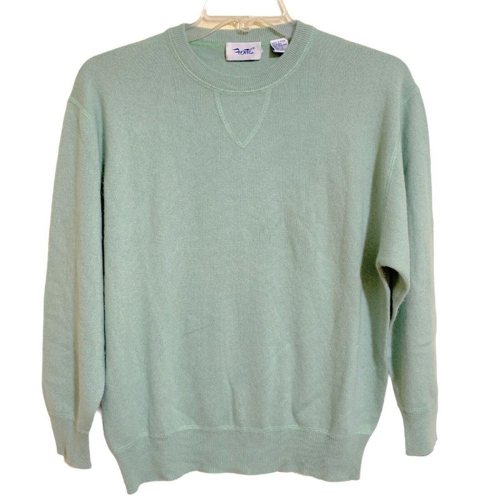 Forte L-Sleeve Silk Cashmere Blend Sweater Size Sm
